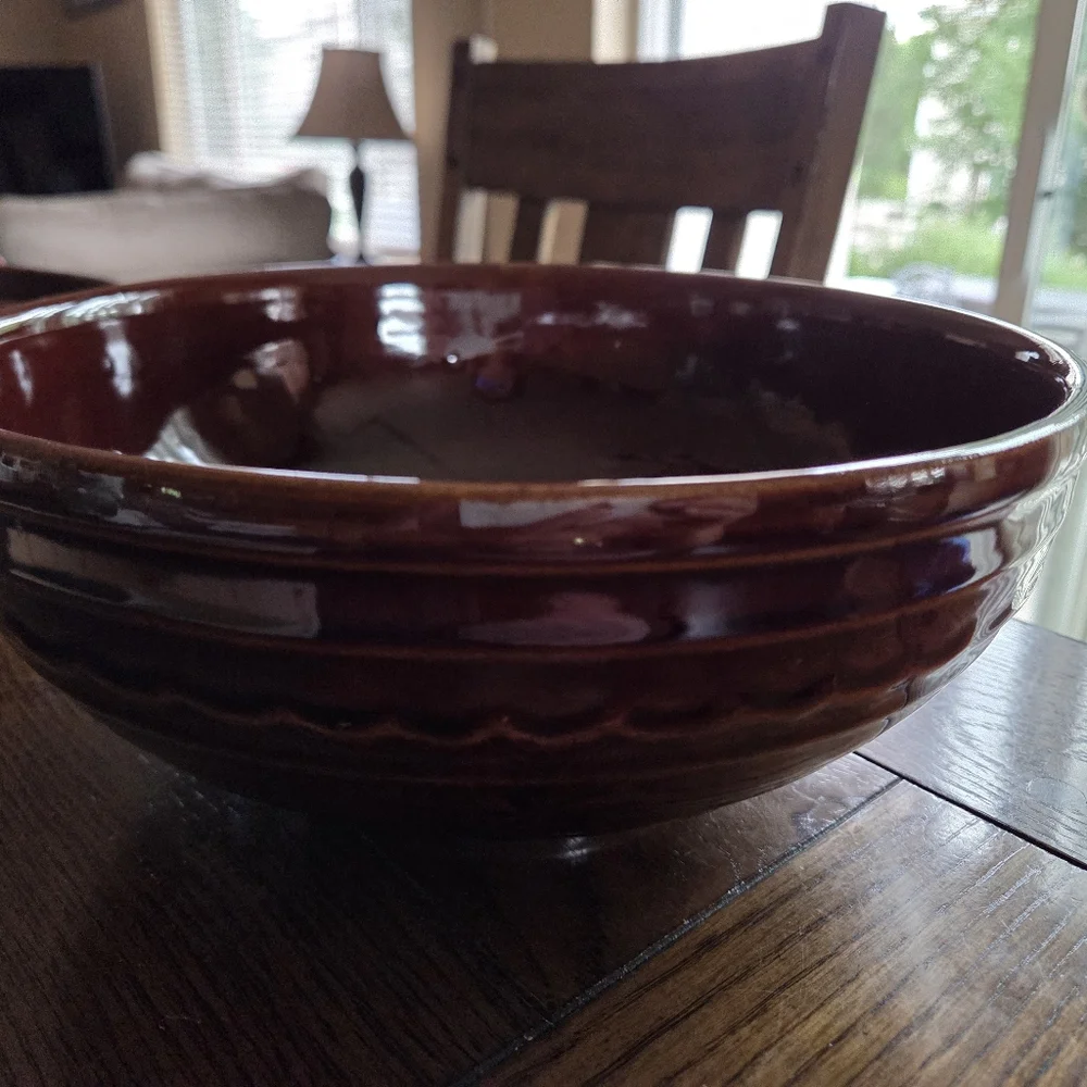 Vintage Marcrest Daisy Dot Large Stoneware Bowl Mid Century